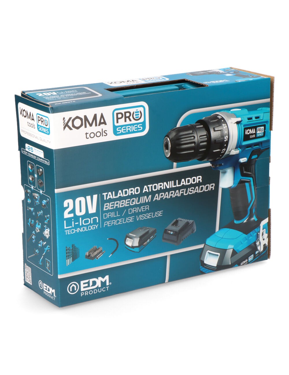 Kit taladro atornillador 20 v con 40 accesorios con batería y cargador