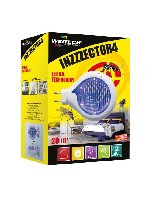 Trampa inzzzector4 led u.v. weitech
