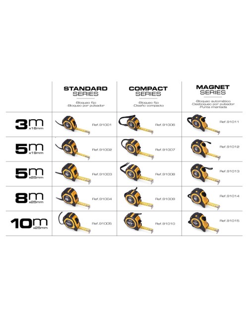Flexómetro 8m x 25mm abs magnet