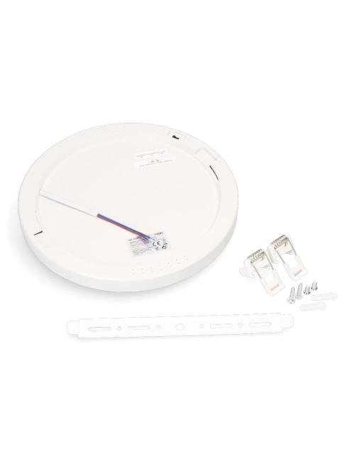 Downlight ajustable led superficie/empotrar 20 w 2050 lm, marco blanco, 3cct, ø22,5 cm