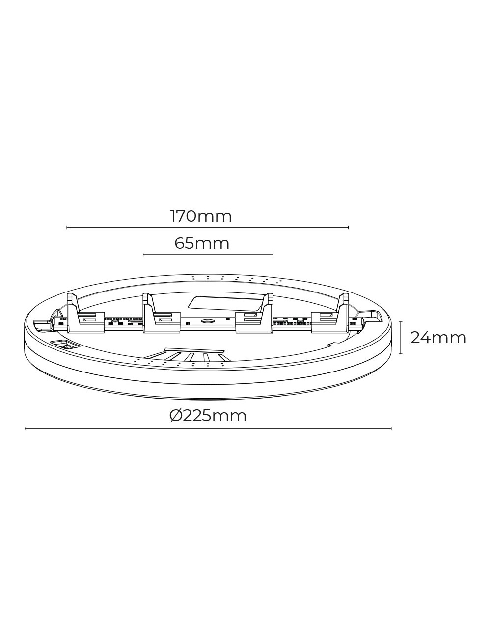 Downlight ajustable led superficie/empotrar 20 w 2050 lm, marco blanco, 3cct, ø22,5 cm