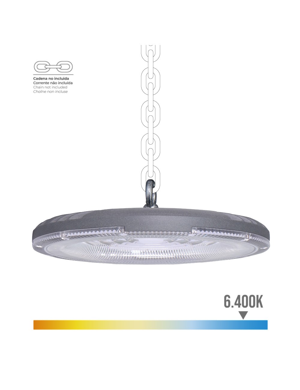 Campana led 100 w 6400 k 10000 lm ø26 x 4,5 cm