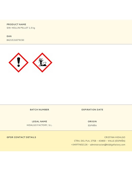 Sin-hollin pellet 1,5 kg