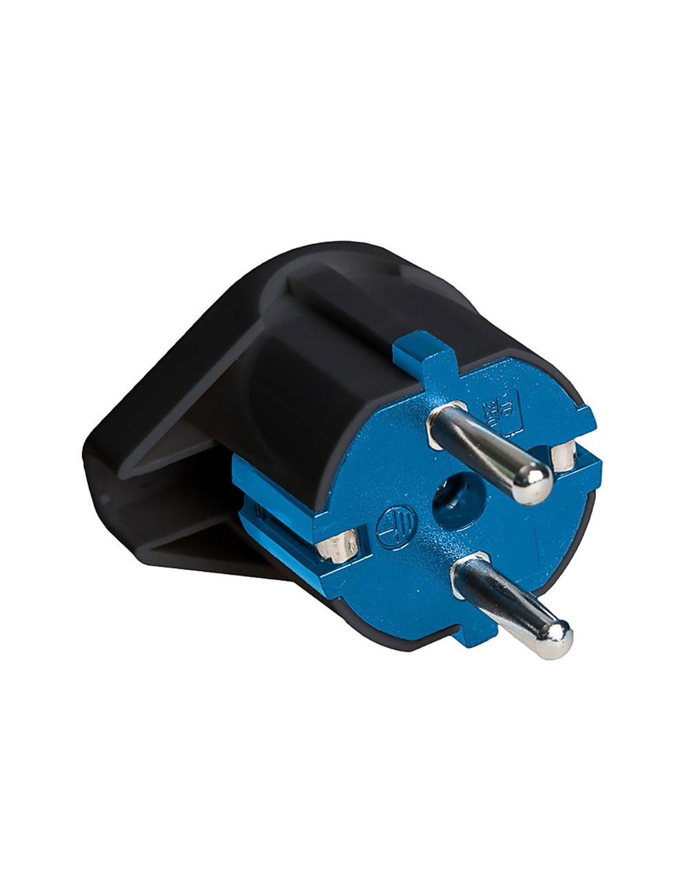 Clavija tipo f salida lateral 16a 250v t/tl 4,8mm negra. solera 6566n.