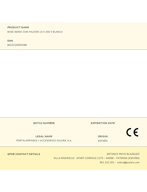 Base aerea con faldón 10 a 250 v blanca