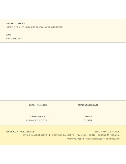 Juego de 2 alfombras de silicona para hornear