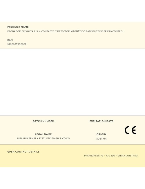Probador de voltaje sin contacto y detector magnético pan voltfinder pancontrol