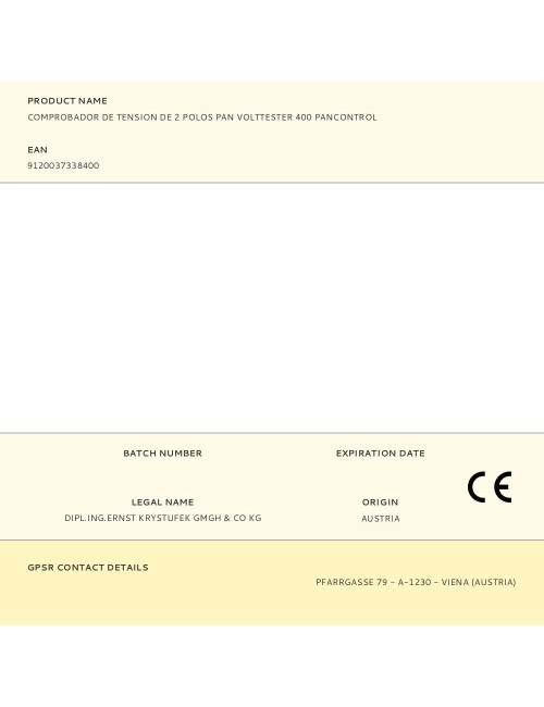 Comprobador de tension de 2 polos pan volttester 400 pancontrol