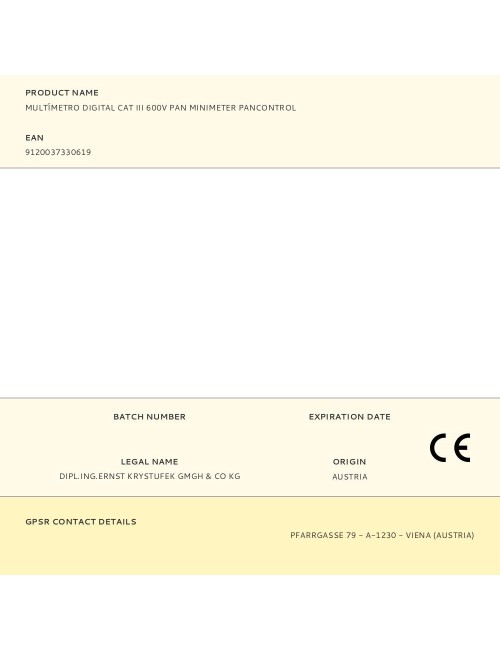 Multímetro digital cat iii 600v pan minimeter