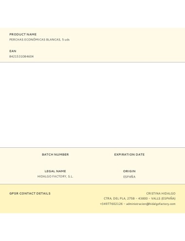 Perchas económicas blanco, 5 uds