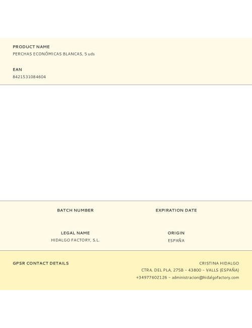 Perchas económicas blanco, 5 uds