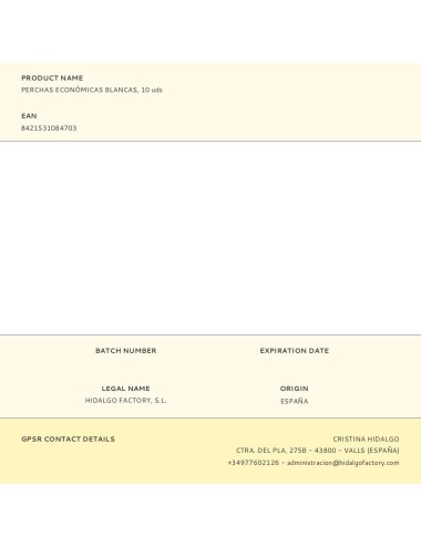 Perchas económicas blancas, 10 uds