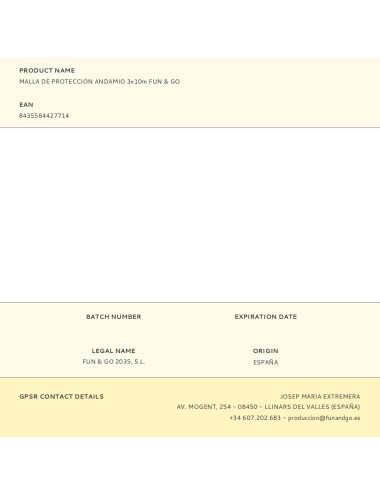 Malla de proteccion andamio 3 x 10 m