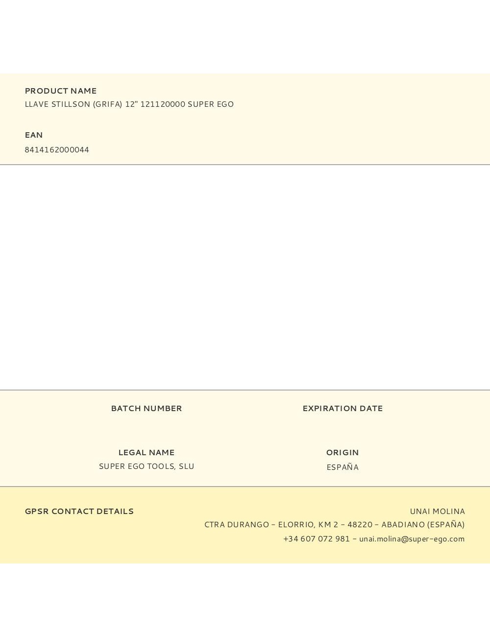 Llave stillson (grifa) 12" 121120000 super ego