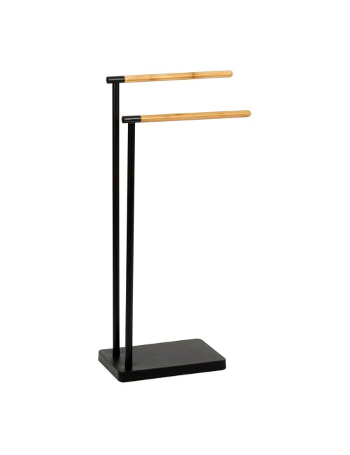 Toallero pie negro de metal 30 x 20 x 78 cm