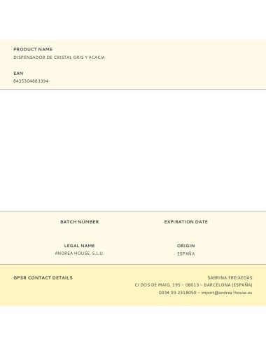 Dispensador de cristal gris y acacia