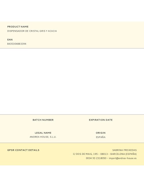 Dispensador de cristal gris y acacia