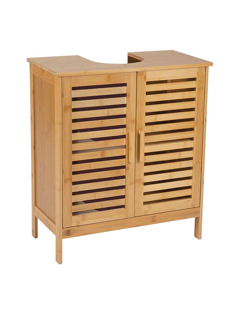 Armario bajo para lavabo de bambú 60 x 30 x 62 cm