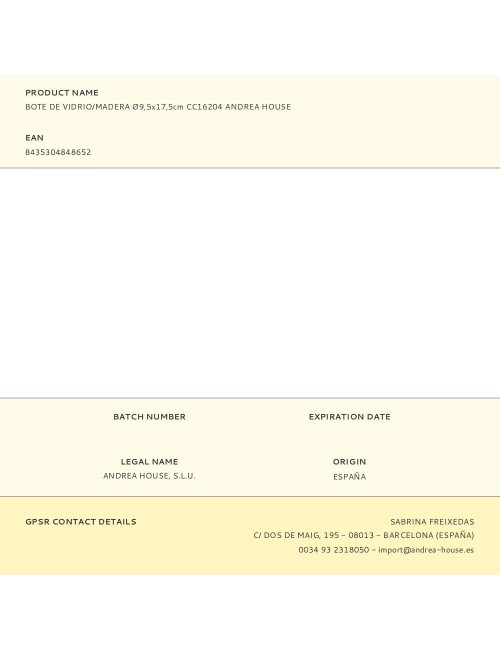 Bote de vidrio / madera ø9,5 x 17,5 cm