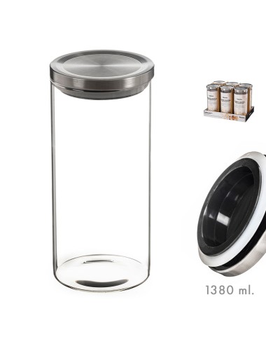 Tarro de cristal con tapa de metal 1380 ml