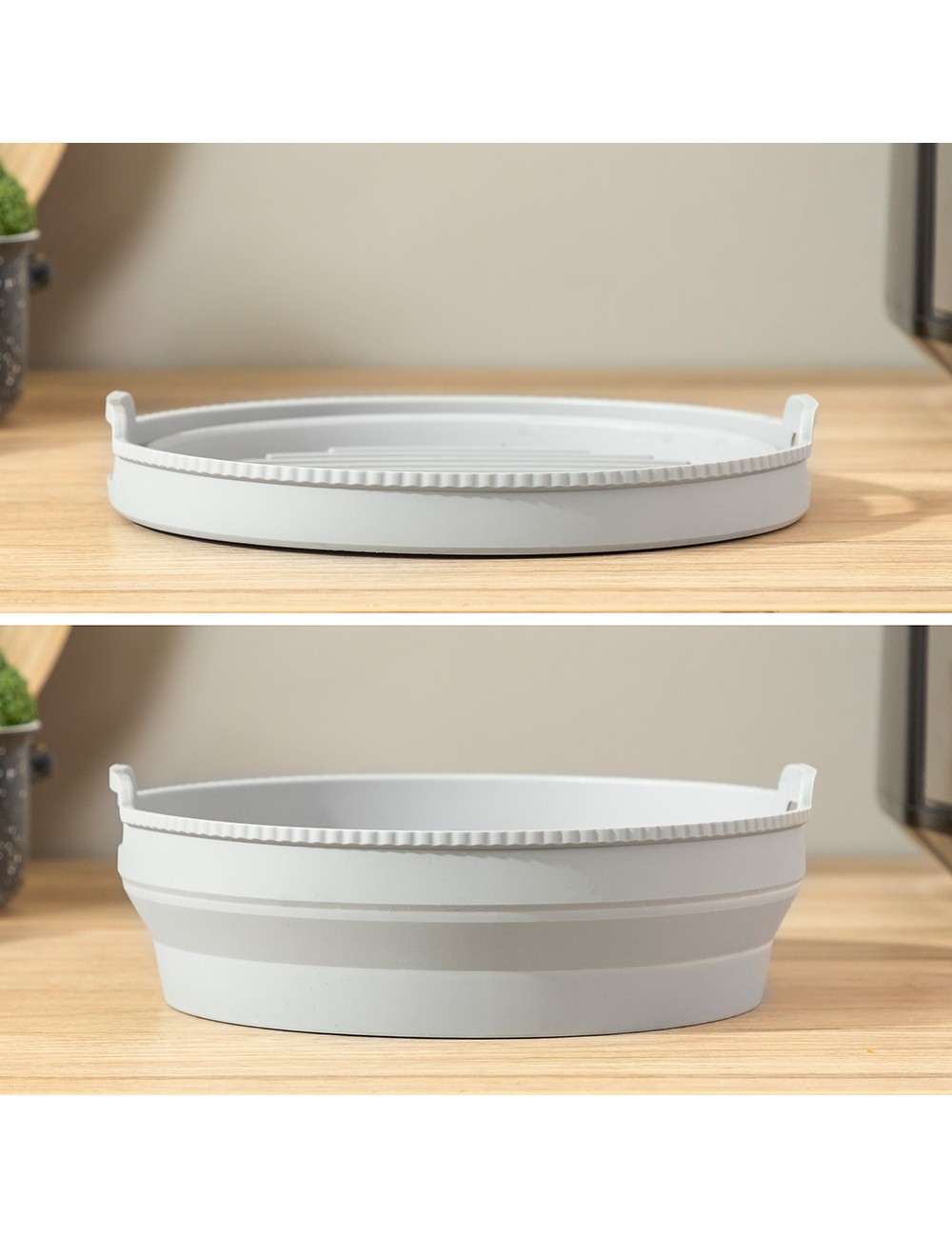 Cesta de silicona plegable para freidora de aire