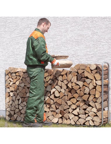 Soporte metálico extensible para almacenar leña hasta 1,17 m