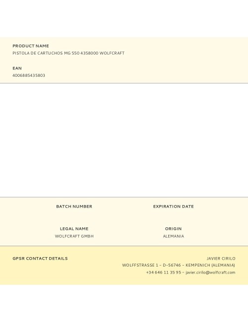 Pistola de cartuchos mg 550