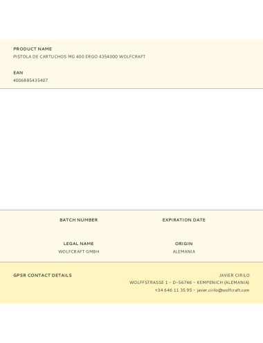 Pistola de cartuchos mg 400 ergo