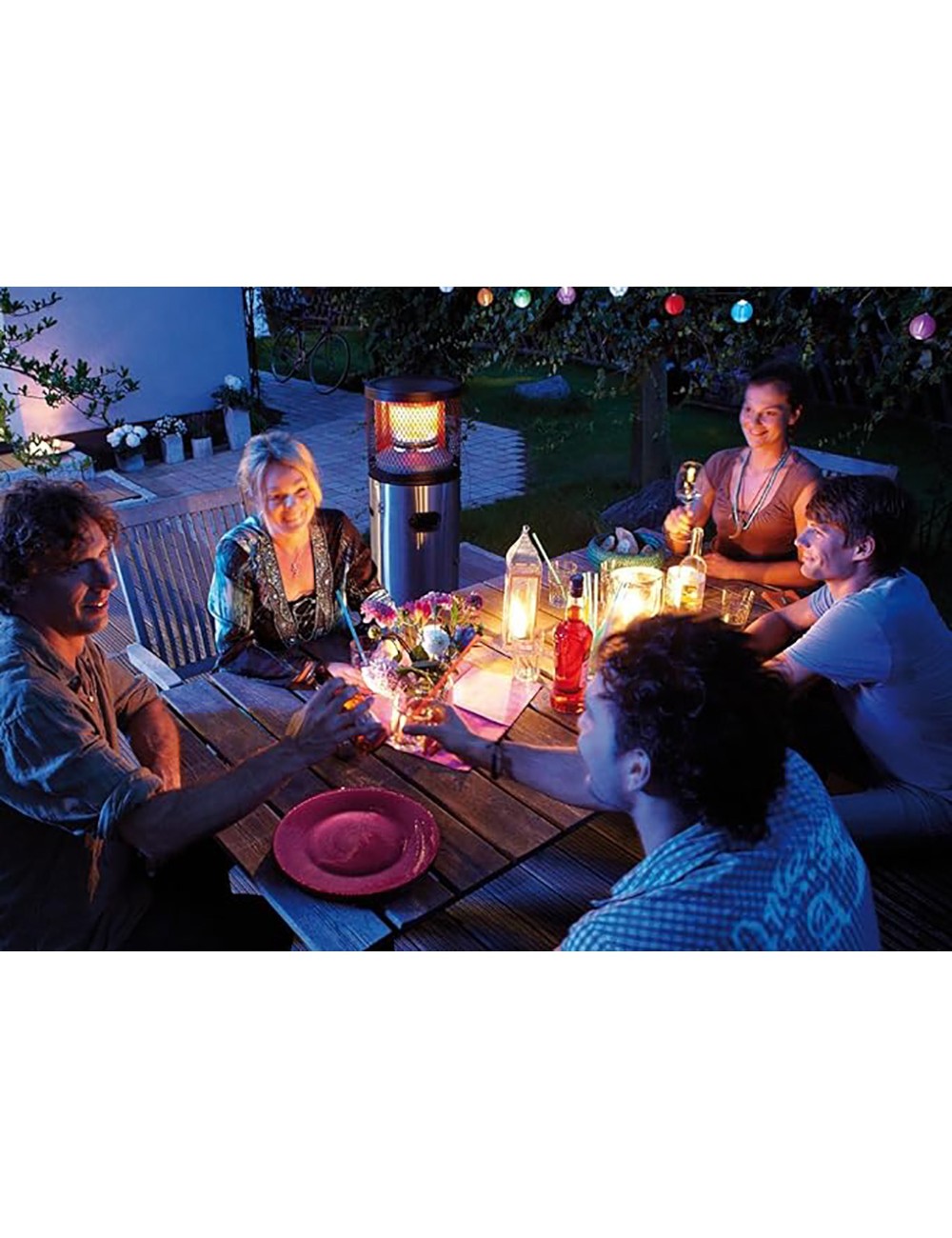 Estufa de gas de acero inoxidable para uso en exterior ø42 x 115 cm