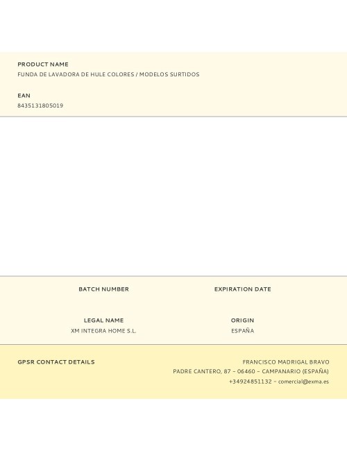 Funda de lavadora de hule colores / modelos surtidos