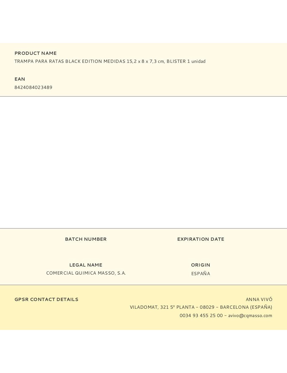 Trampa para ratas black edition medidas 15,2 x 8 x 7,3 cm, blister 1 unidad