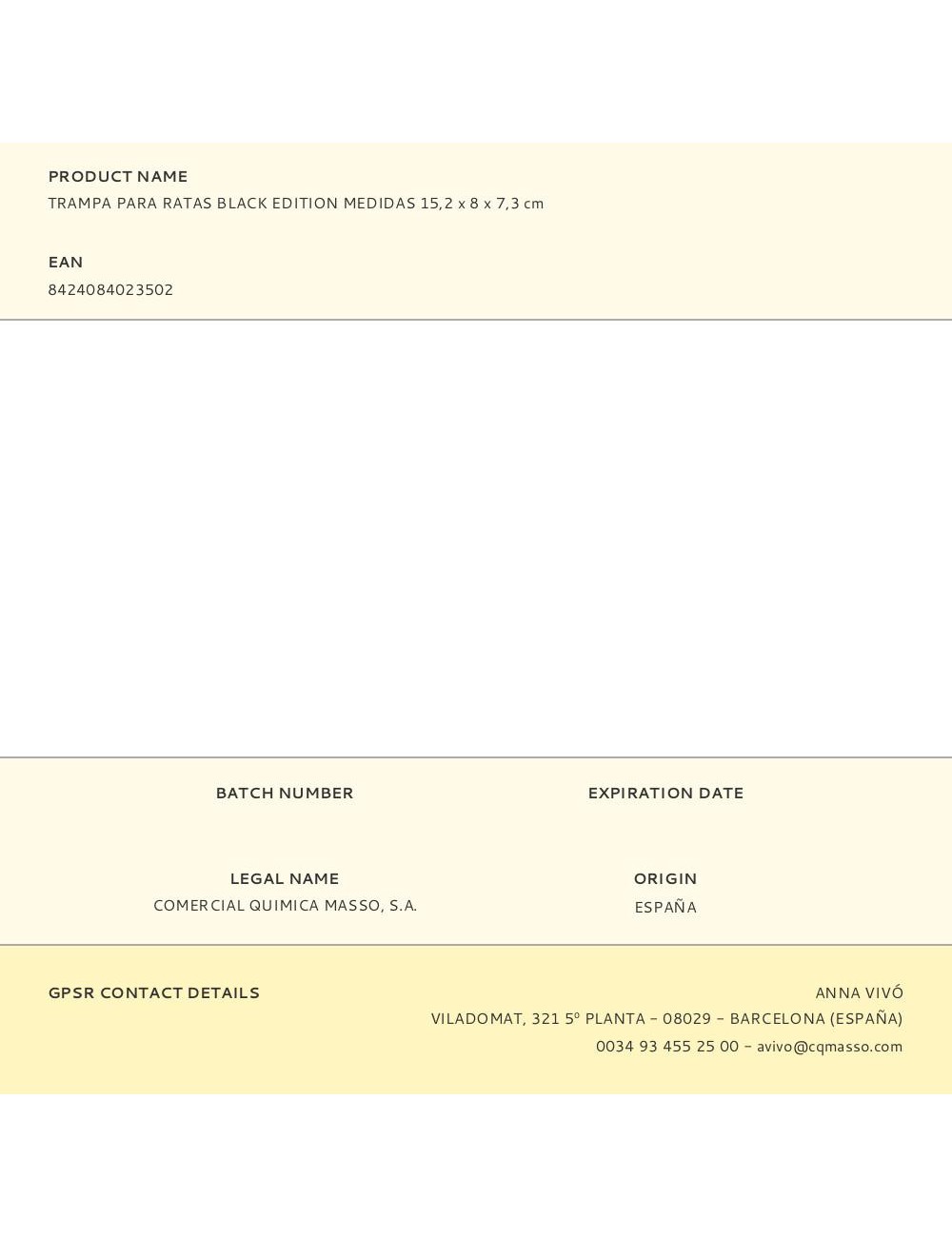 Trampa para ratas black edition medidas 15,2 x 8 x 7,3 cm