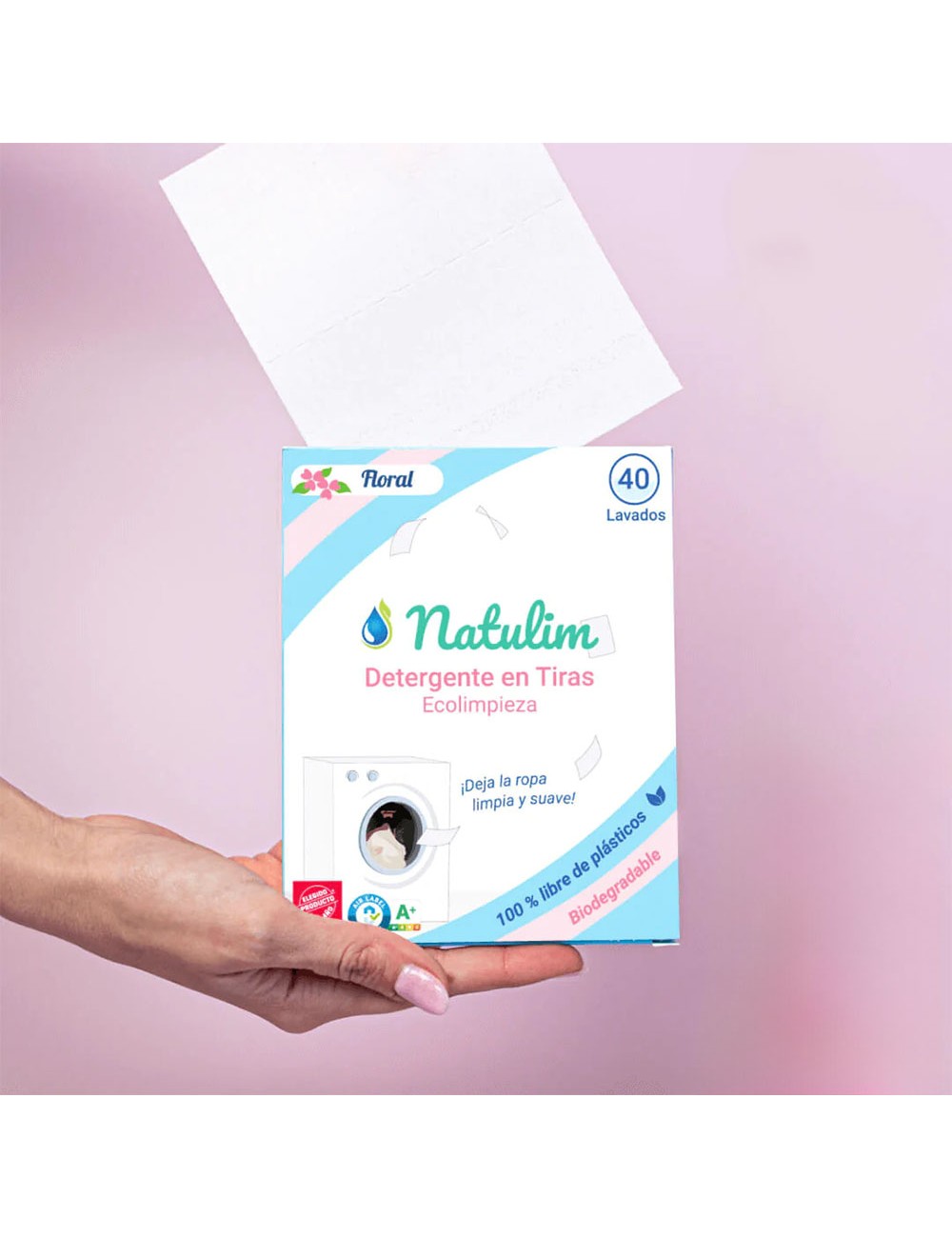 Detergente en tiras floral 40 lavados