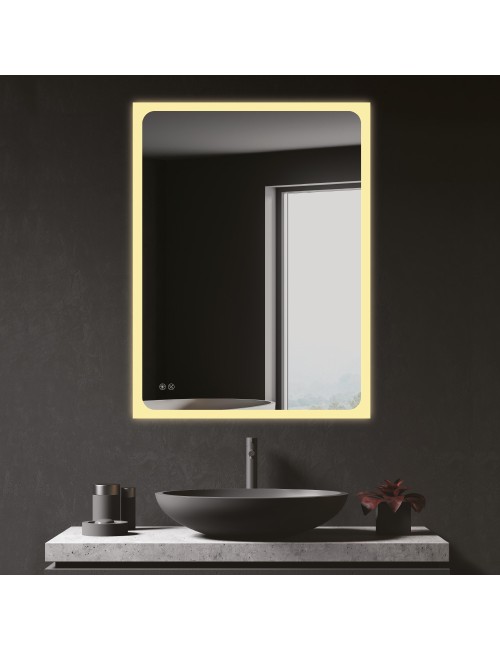 Espejo rectangular con led 20 w 80 x 60 cm