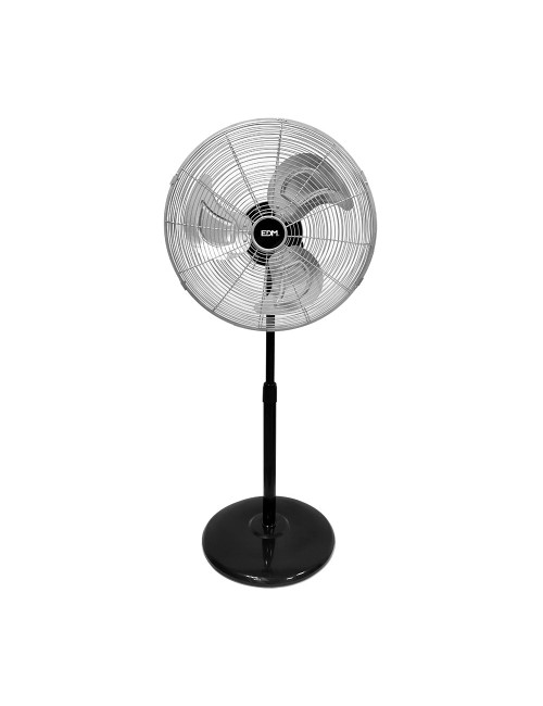 Ventilador de pie industrial, negro/cromado, potencia 80 w 61,7 db aspas ø50 cm, altura regulable 60-90 cm