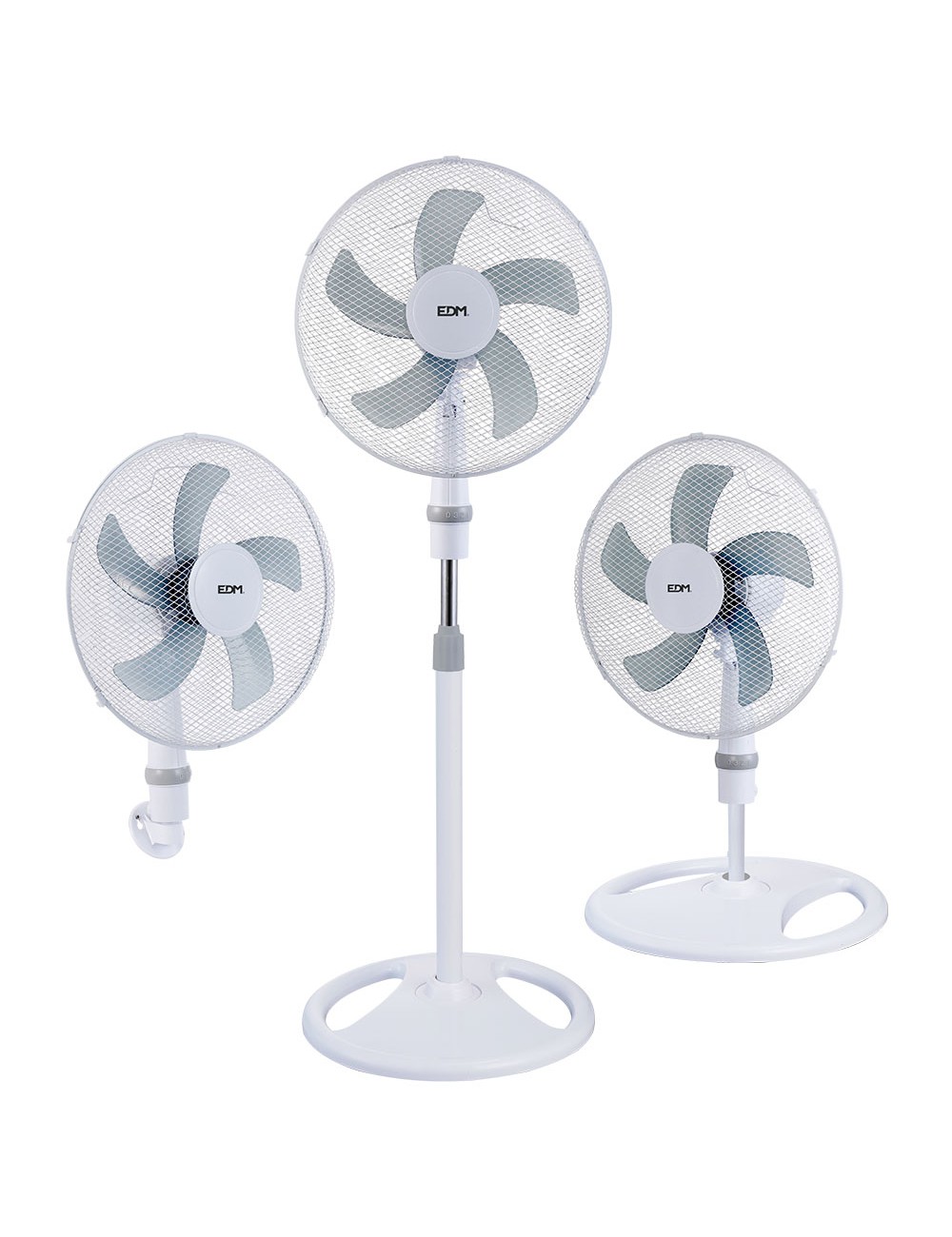 Ventilador 3 en 1, blanco, potencia 45w, aspas ø40 cm, altura regulable 107-133 cm