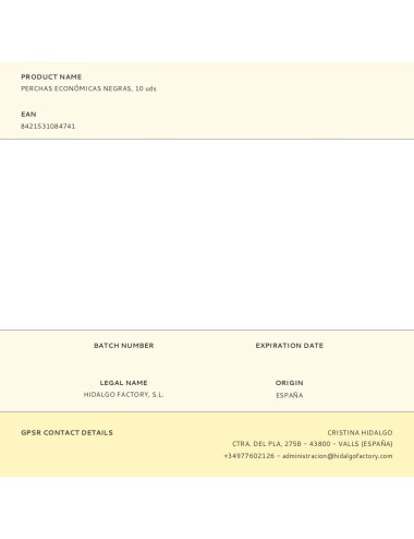 Perchas económicas negras, 10 uds