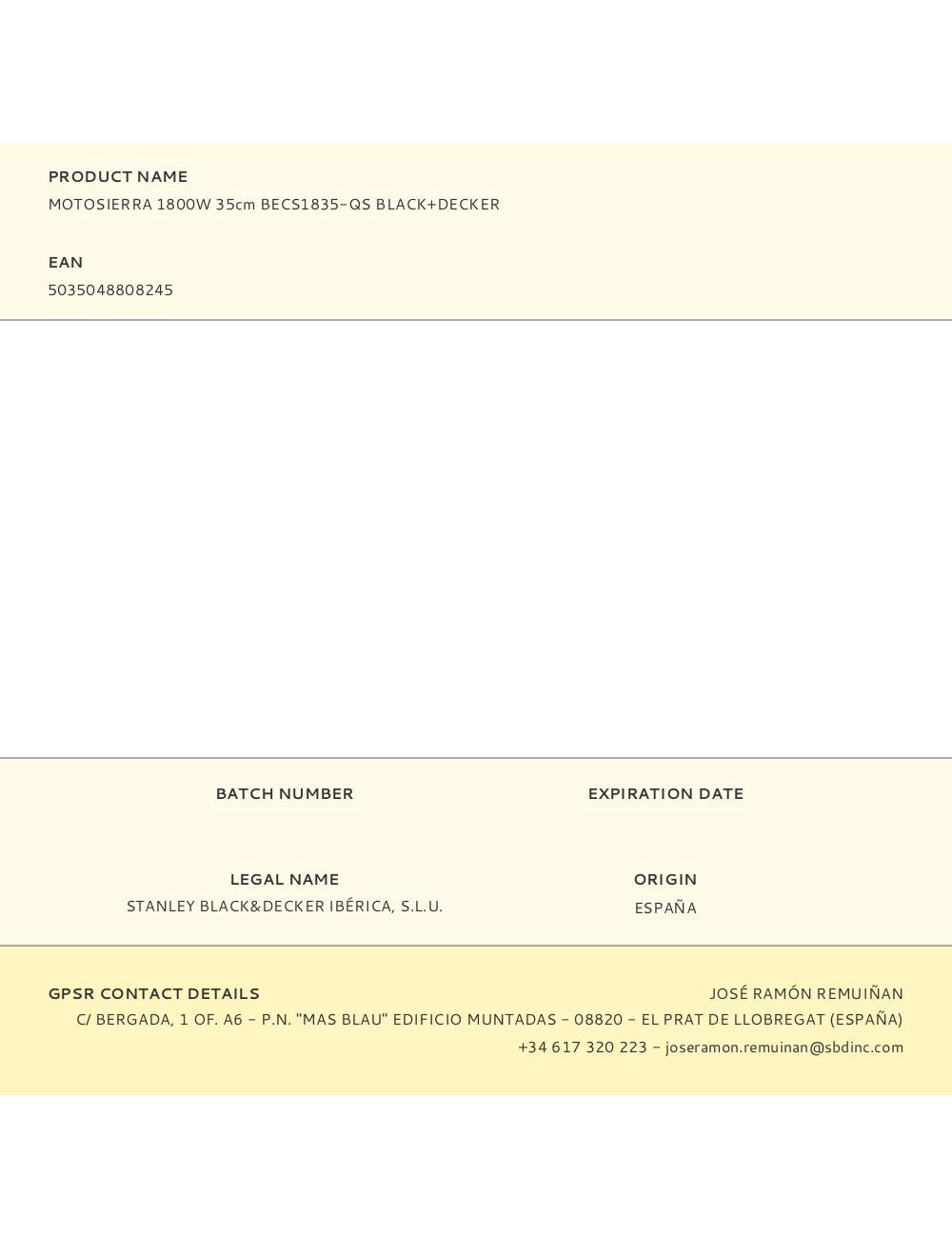 Motosierra 1800w 35cm becs1835-qs black+decker