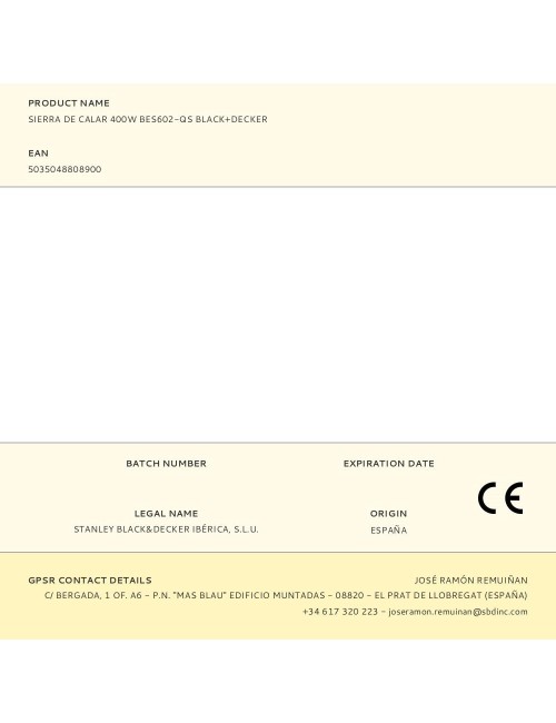 Sierra de calar 400w bes602-qs black+decker