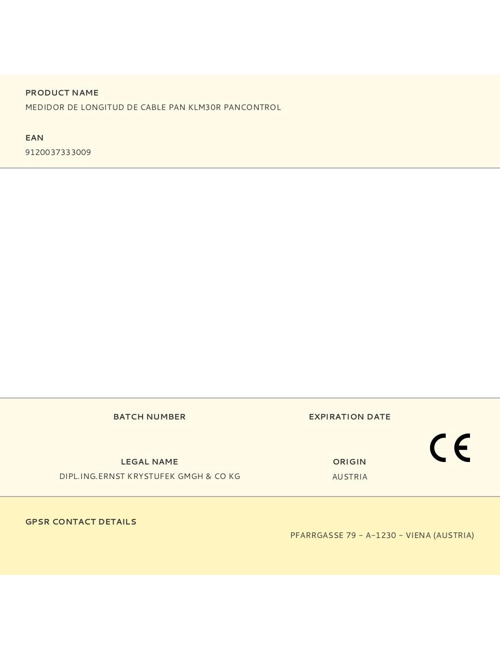 Medidor de longitud de cable pan klm30r pancontrol