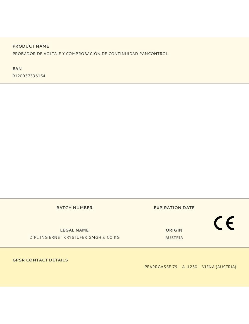 Probador de voltaje y comprobación de continuidad pancontrol