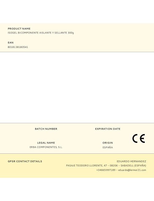 Isogel bicomponente aislante y sellante 300g