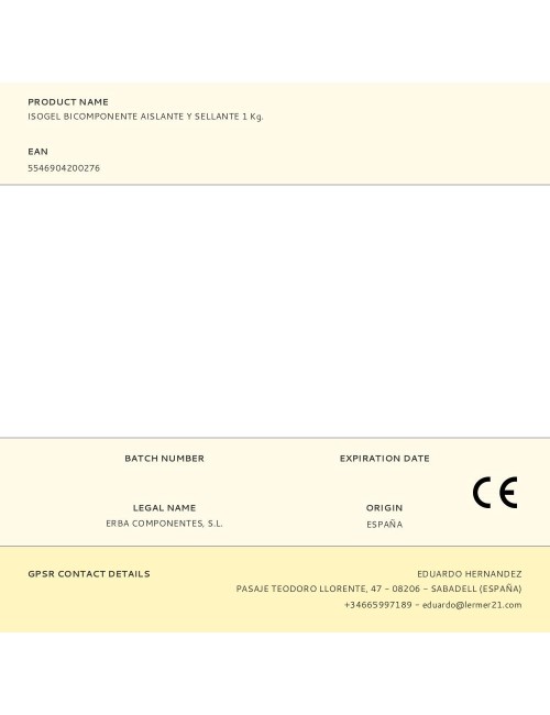 Isogel bicomponente aislante y sellante 1 kg.