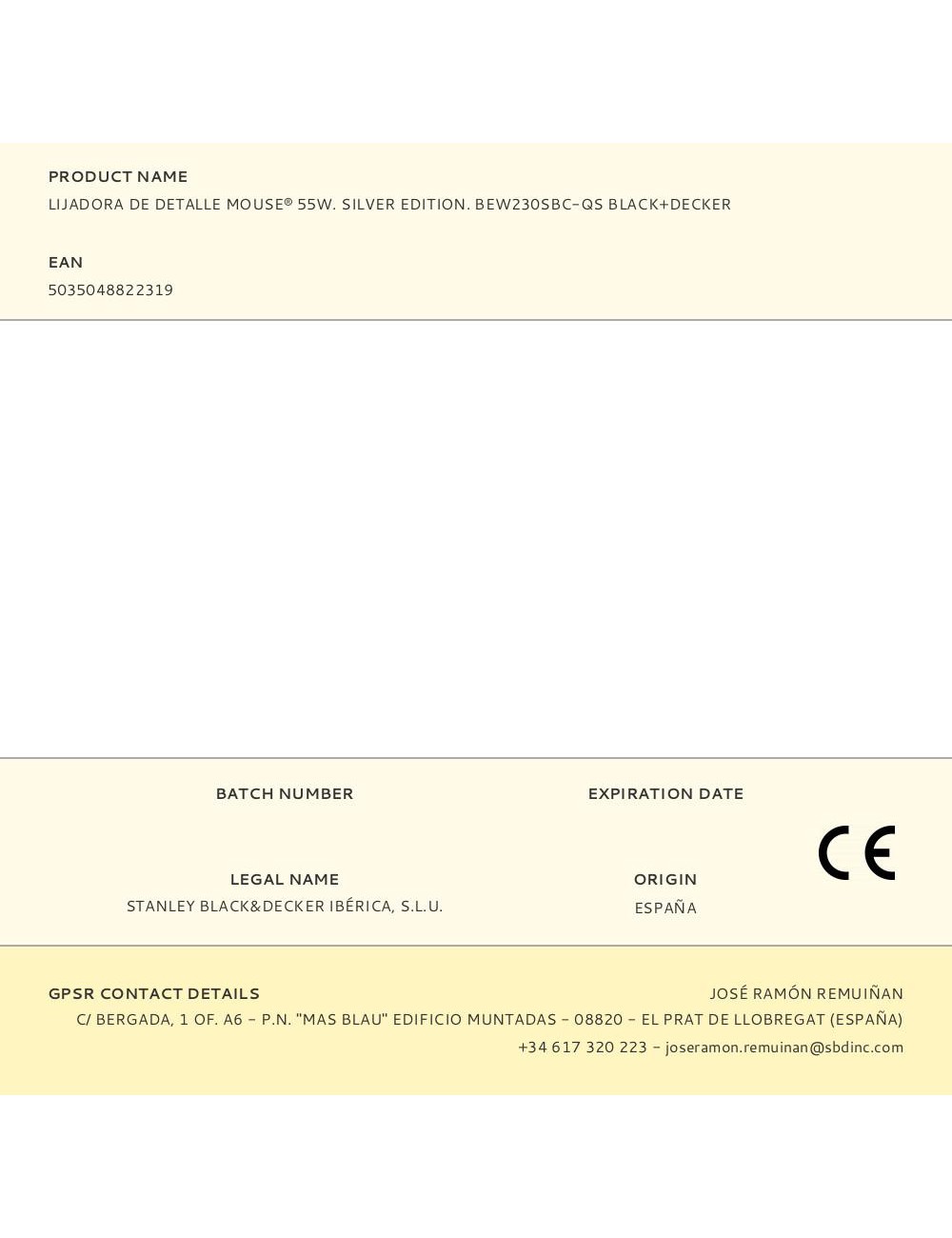 Lijadora de detalle mouse® 55w. silver edition. bew230sbc-qs black+decker