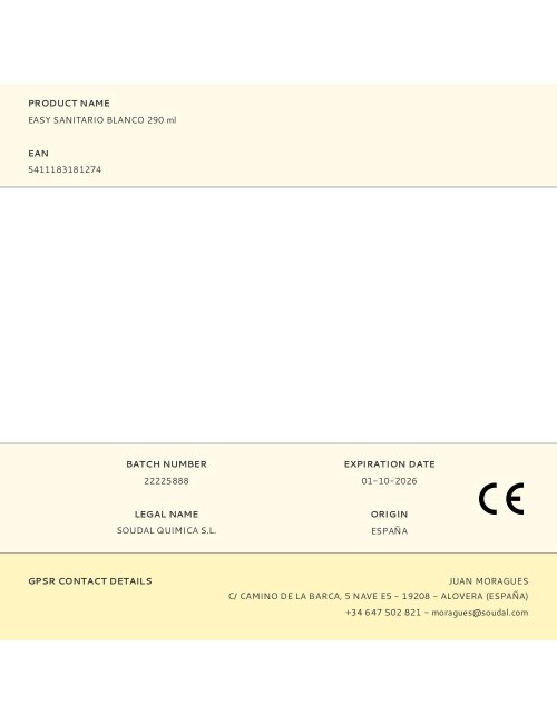 Sellador easy sanitarios blanco 290 ml