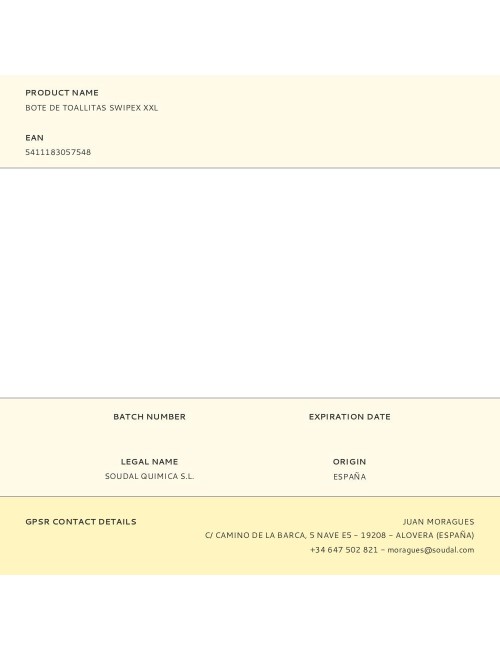 Bote de toallitas swipex xxl