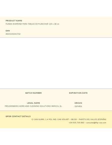 Funda diamond para tablas de planchar 120 x 38 cm