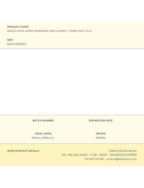 Navaja setas acero inoxidable con llavero + funda hoja 7,5 cm