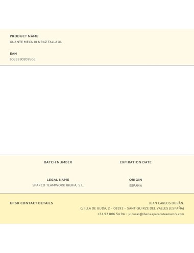 Guante piel sintética, meca iii nraz, azul, t-xl