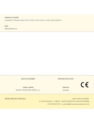 Chaqueta técnica ndis soft-shell tech talla l gsgf 02412gsgf3l
